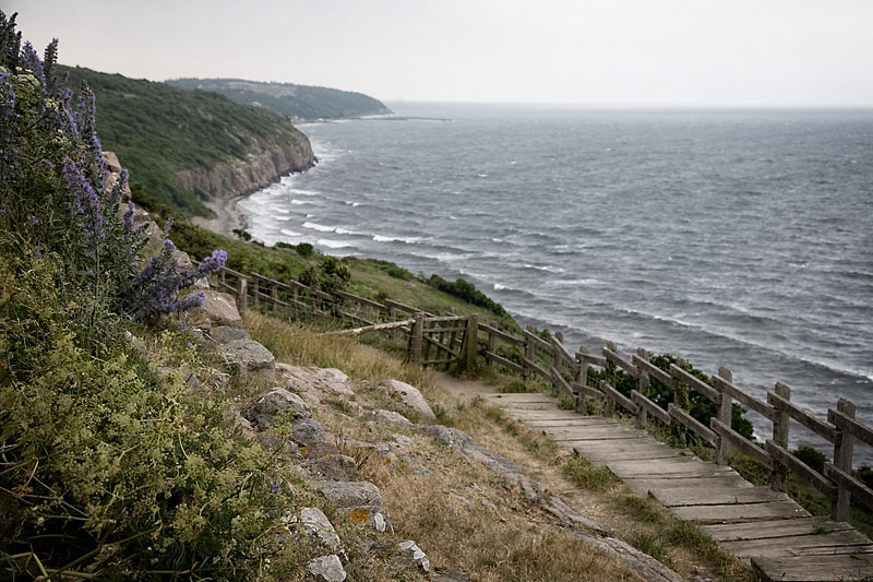 View down the coast from Hammershus, Bornholm
